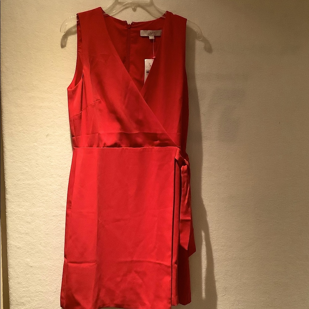 Loft sleeveless mock wrap dress, Mid length